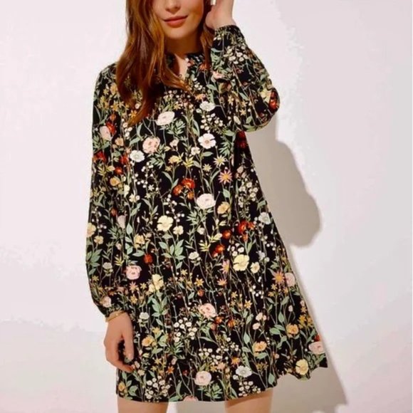 Loft Split Neck Peasant Dress - Picture 8 of 9